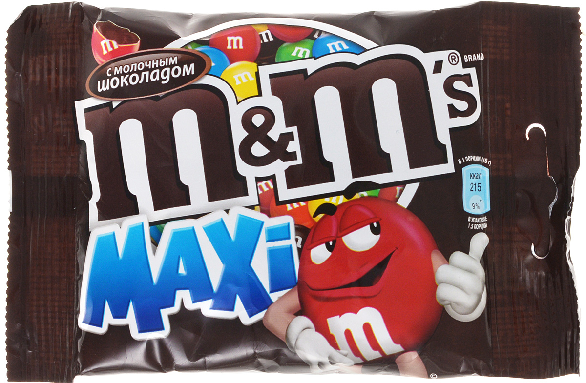 M&Ms Maxi драже с молочным шоколадом, 70 г0120710 M&Ms Maxi драже с молочным шоколадом, 70 г0120710Драже M&Ms с молочным шоколадом - это больше веселых моментов для тебя и твоих друзей! Разноцветные драже можно съесть самому или разделить с друзьями. В любом случае, вкус отличного молочного шоколада подарит удовольствие и радость.