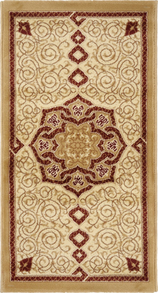 Ковер Kamalak Tekstil, прямоугольный, 60 x 110 см. УК-0091THN132N Ковер Kamalak Tekstil, прямоугольный, 60 x 110 см. УК-0091THN132NКовер Kamalak Tekstil изготовлен из прочного синтетического материала heat-set, улучшенного варианта полипропилена (эта нить получается в результате его дополнительной обработки). Полипропилен износостоек, нетоксичен, не впитывает влагу, не провоцирует аллергию. Структура волокна в полипропиленовых коврах гладкая, поэтому грязь не будет въедаться и скапливаться на ворсе. Практичный и износоустойчивый ворс не истирается и не накапливает статическое электричество. Ковер обладает хорошими показателями теплостойкости и шумоизоляции. Оригинальный рисунок позволит гармонично оформить интерьер комнаты, гостиной или прихожей. За счет невысокого ворса ковер легко чистить. При надлежащем уходе синтетический ковер прослужит долго, не утратив ни яркости узора, ни блеска ворса, ни упругости. Самый простой способ избавить изделие от грязи - пропылесосить его с обеих сторон (лицевой и изнаночной). Влажная уборка с применением шампуней и моющих средств не противопоказана. Хранить рекомендуется в свернутом рулоном виде.