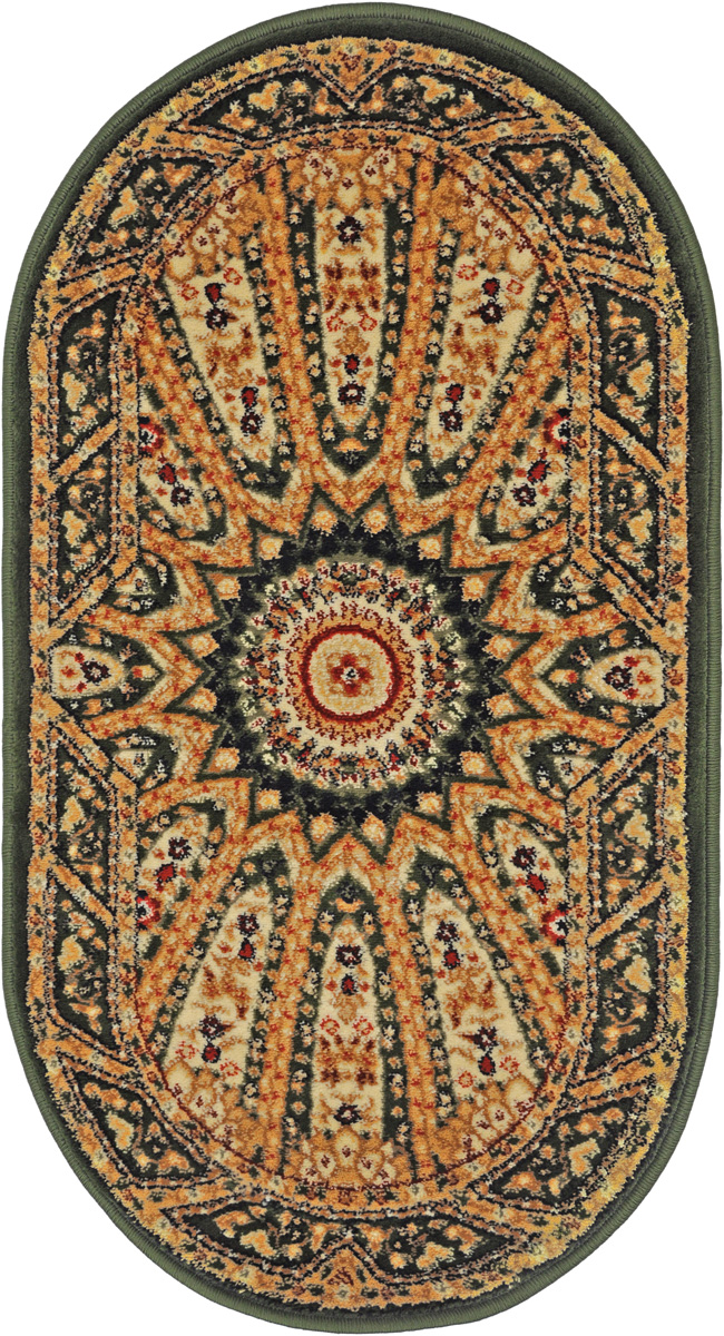 Ковер Kamalak Tekstil, овальный, 60 x 110 см. УК-0241ES-412 Ковер Kamalak Tekstil, овальный, 60 x 110 см. УК-0241ES-412Ковер Kamalak Tekstil изготовлен из прочного синтетического материала heat-set, улучшенного варианта полипропилена (эта нить получается в результате его дополнительной обработки). Полипропилен износостоек, нетоксичен, не впитывает влагу, не провоцирует аллергию. Структура волокна в полипропиленовых коврах гладкая, поэтому грязь не будет въедаться и скапливаться на ворсе. Практичный и износоустойчивый ворс не истирается и не накапливает статическое электричество. Ковер обладает хорошими показателями теплостойкости и шумоизоляции. Оригинальный рисунок позволит гармонично оформить интерьер комнаты, гостиной или прихожей. За счет невысокого ворса ковер легко чистить. При надлежащем уходе синтетический ковер прослужит долго, не утратив ни яркости узора, ни блеска ворса, ни упругости. Самый простой способ избавить изделие от грязи - пропылесосить его с обеих сторон (лицевой и изнаночной). Влажная уборка с применением шампуней и моющих средств не противопоказана. Хранить рекомендуется в свернутом рулоном виде.