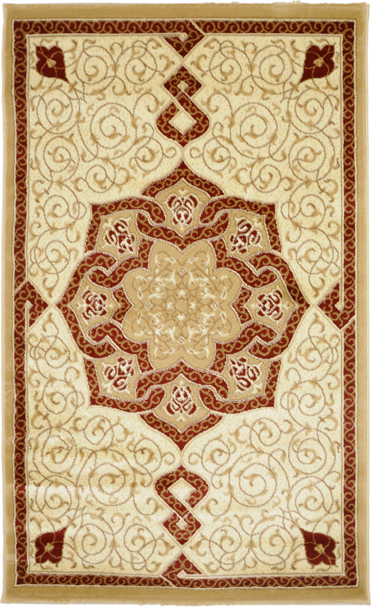 Ковер Kamalak Tekstil, прямоугольный, 100 x 150 см. УК-0086ES-412 Ковер Kamalak Tekstil, прямоугольный, 100 x 150 см. УК-0086ES-412Ковер Kamalak Tekstil изготовлен из прочного синтетического материала heat-set, улучшенного варианта полипропилена (эта нить получается в результате его дополнительной обработки). Полипропилен износостоек, нетоксичен, не впитывает влагу, не провоцирует аллергию. Структура волокна в полипропиленовых коврах гладкая, поэтому грязь не будет въедаться и скапливаться на ворсе. Практичный и износоустойчивый ворс не истирается и не накапливает статическое электричество. Ковер обладает хорошими показателями теплостойкости и шумоизоляции. Оригинальный рисунок позволит гармонично оформить интерьер комнаты, гостиной или прихожей. За счет невысокого ворса ковер легко чистить. При надлежащем уходе синтетический ковер прослужит долго, не утратив ни яркости узора, ни блеска ворса, ни упругости. Самый простой способ избавить изделие от грязи - пропылесосить его с обеих сторон (лицевой и изнаночной). Влажная уборка с применением шампуней и моющих средств не противопоказана. Хранить рекомендуется в свернутом рулоном виде.