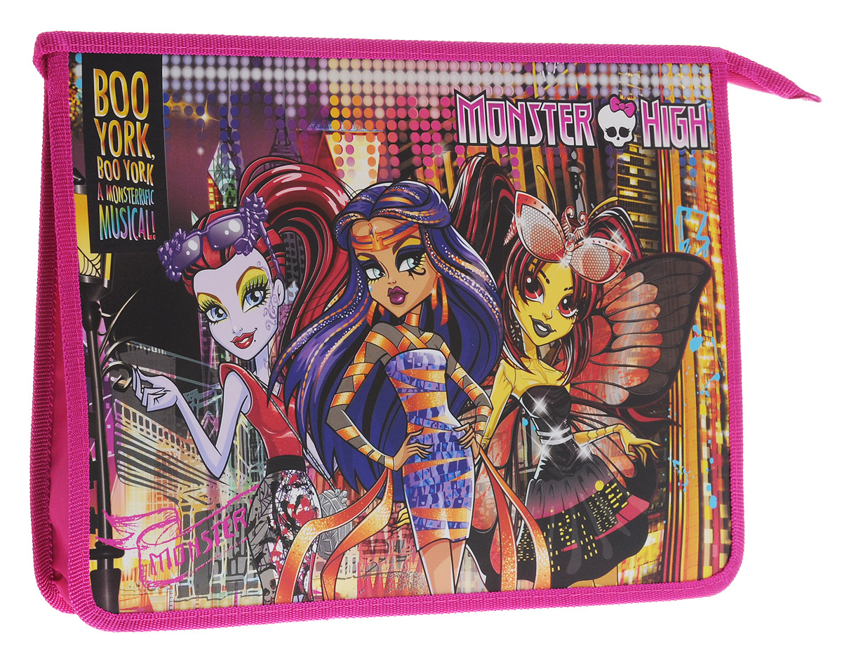Centrum Папка Monster High 87153FS-36054 Centrum Папка Monster High 87153FS-36054Папка Centrum Monster High предназначена для хранения различных бумаг формата А4, а также школьных тетрадей и письменных принадлежностей. Папка оформлена яркими изображениями героинь мультфильма Monster High.Изготовлена из прочного пластика и надежно закрывается на застежку-молнию.Папка практична в использовании и надежно сохранит ваши бумаги и сбережет их от повреждений, пыли и влаги.Не рекомендуется детям до 3-х лет.