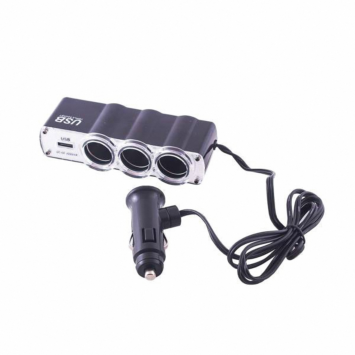Skyway Разветвитель прикуривателя 3 гнезда + USB. S0230102398298123_черный Skyway Разветвитель прикуривателя 3 гнезда + USB. S0230102398298123_черныйКоличество гнёзд: 3Количество USB-портов: 1 Устройство вращается на 180°, вверх и вниз.Устройство используется при мощности 7А.Общая мощность 80 Ватт Предохранитель 5 А. Потребляемая мощность 12 - 24 В