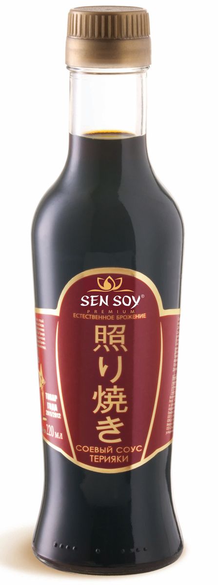 Sen Soy Соевый соус Терияки, 220 мл0120710 Sen Soy Соевый соус Терияки, 220 мл0120710Терияки – один из традиционных соусов японской кухни. С давних времен он используется для маринования мяса, птицы или рыбы перед приготовлением (жарением, тушением, запеканием) и в качестве пикантного дополнения к готовым блюдам. Свой богатый вкус и насыщенную консистенцию Сэн Сой Премиум Терияки обретает благодаря более длительной выдержке. Этот соус с натуральными пряностями особенно подойдет для кафе и ресторанов, предлагающих в своем меню суши и другие блюда восточной кухни.