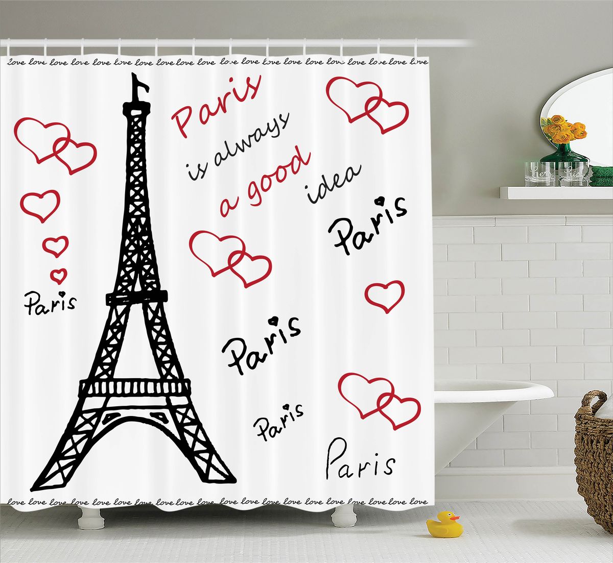 Штора для ванной комнаты Magic Lady Paris is always a good idea, 180 х 200 см391602 Штора для ванной комнаты Magic Lady Paris is always a good idea, 180 х 200 см391602Штора Magic Lady Paris is always a good idea, изготовленная из высококачественного сатена (полиэстер 100%), отлично дополнит любой интерьер ванной комнаты. При изготовлении используются специальные гипоаллергенные чернила для прямой печати по ткани, безопасные для человека.В комплекте: 1 штора, 12 крючков. Обращаем ваше внимание, фактический цвет изделия может незначительно отличаться от представленного на фото.