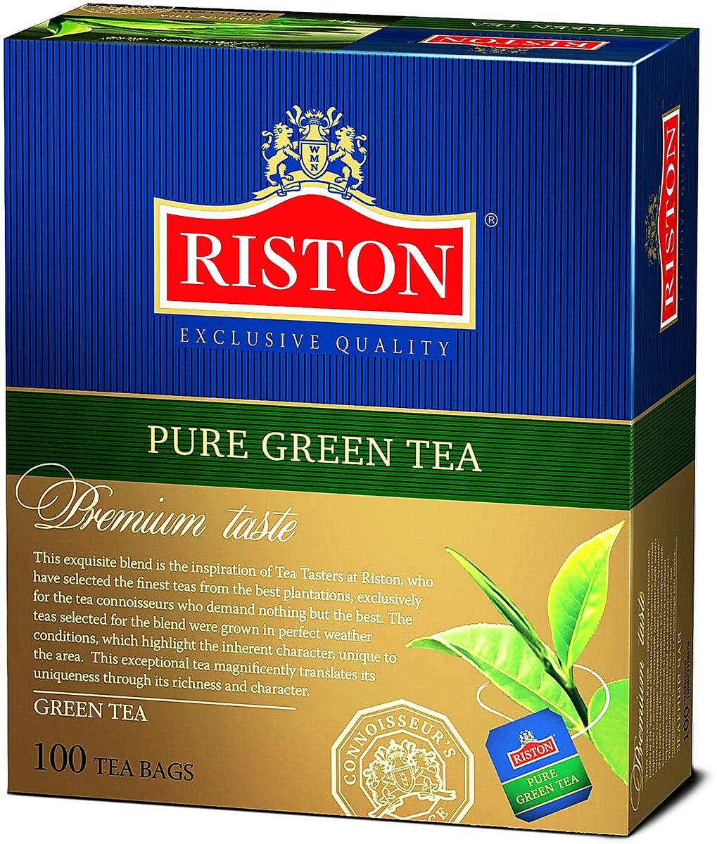 Riston Green зеленый чай в пакетиках, 100 шт101246 Riston Green зеленый чай в пакетиках, 100 шт101246Зеленый чай Riston высшей категории с насыщенным терпким вкусом и изысканным ароматом. Мягкий золотистый настой напитка помогает расслабиться и почувствовать отдохновение после длинного насыщенного дня.