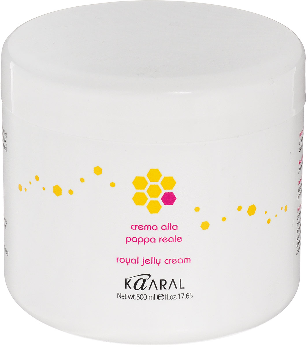 Kaaral Реконструирующая маска для волос с пчелиным маточным молочком Royal Jelly Cream, 500 млFS-00897 Kaaral Реконструирующая маска для волос с пчелиным маточным молочком Royal Jelly Cream, 500 млFS-00897Мощный восстанавливающий комплекс для самых поврежденных волос. Наличие в составе пчелиного маточного молочка и более 110 активных ингредиентов (аминокислоты, протеины, поливитаминный комплекс и т.д.) позволяет восстановить и реанимировать любой силы поврежденные волосы. Желеобразная консистенция делает использование маски максимально экономичным и удобным. Легко смывается водой, не утяжеляет волосы, делая их послушными и шелковистыми.