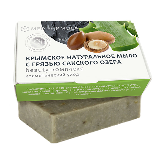 Мануфактура Дом природы Мыло с грязью Сакского озера «Beauty-комплекс», 100 гFS-00897 Мануфактура Дом природы Мыло с грязью Сакского озера «Beauty-комплекс», 100 гFS-00897«Beauty-комплекс» содержит лечебную грязь Сакского озера, дополненную сбалансированным комплексом природных компонентов, разработанным для косметического ухода за кожей лица и тела. Сок алоэ насыщает кожу влагой, оказывает тонизирующее и противовоспалительное действие. Масло какао прекрасно питает и смягчает кожу. Масло арганы повышает тонус и эластичность кожных покровов, регенерирует старые клетки. Экстракт сельдерея насыщает кожу витаминами и полезными микроэлементами. Экстракт конского каштана укрепляет стенки кровеносных сосудов и помогает избавиться от сосудистых звездочек. Экстракт плюща восстанавливает упругость кожи и выводит токсины. Молотая корица мягко массирует. Композиция эфирных масел оказывает тонизирующее действие и регулирует психоэмоциональное состояние.
