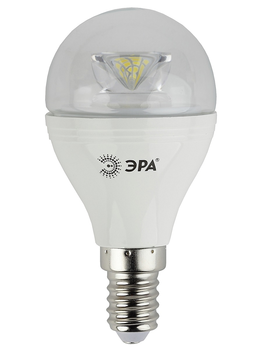 Лампа светодиодная ЭРА, цоколь E14, 170-265V, 7W, 2700КC0039282 Лампа светодиодная ЭРА, цоколь E14, 170-265V, 7W, 2700КC0039282Светодиодная лампа ЭРА является самым перспективным источником света. Основным преимуществом данного источника света является длительный срок службы и очень низкое энергопотребление, так, например, по сравнению с обычной лампой накаливания светодиодная лампа служит в среднем в 50 раз дольше и потребляет в 10-15 раз меньше электроэнергии. При этом светодиодная лампа практически не подвержена механическому воздействию из-за прочной конструкции и позволяет получить любой цвет светового потока, что, несомненно, расширяет возможности применения и позволяет создавать новые решения в области освещения.Особенности серии Clear:Лампы предназначены для хрустальных люстр.Угол рассеивания светового потока 270 градусовСветовая отдача - 90-100 лм/ВтСрок службы - 30000 часовГарантия - 2 годаСовместимы с выключателями с подсветкой.