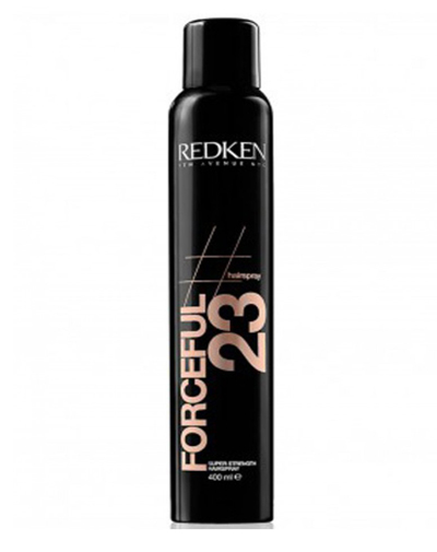 Redken Hairsprays Forceful 23 Спрей супер сильной фиксации, 400 млFS-00897 Redken Hairsprays Forceful 23 Спрей супер сильной фиксации, 400 млFS-00897Спрей предназначен для придания прическе сверхсильной фиксации после завершения стайлинга. Он защищает волосы от влажности, благодаря входящим в его состав полимерам для придания эффекта Антифриз. Средство разглаживает и делает послушными самые строптивые завитки и локоны. С помощью эксклюзивной технологии Shine Charged, запатентованной специалистами Redken, спрей придает волосам невероятный блеск, сияние и эластичность.
