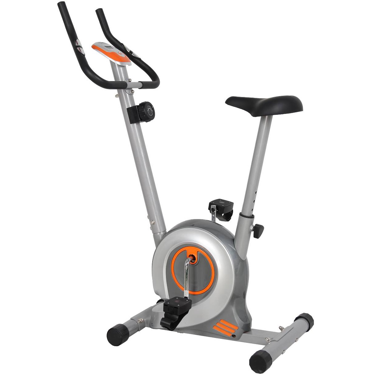 Велотренажер Sport Elit SE-24500003954 Велотренажер Sport Elit SE-24500003954Велотренажер SE-2450Артикул: SE-2450Инновационная магнитная 8-уровневая система нагрузки с ультралёгким 2 кг. маховиком. Компьютер: время тренировки, скорость, дистанция, потраченные калории, пульс. Максимальный вес пользователя: 100 кг Габариты: 82х45х115 см. Вес: 14,5 кг.Велотренажер Sport Elit SE-2450 станет полноценной заменой велосипедным прогулкам и поможет Вам ежедневно поддерживать себя в хорошей физической форме. Плавность хода педалей создает магнитная система нагрузки. Также благодаря данной технологии достигается практически бесшумная работа тренажера. Прочность конструкции и рабочих узлов позволяет заниматься на велотренажере людям любой комплекции. Максимальный вес пользователя может составлять 100 килограммов. Встроенный компьютер ведет постоянный мониторинг тренировки и отображает полученные данные на дисплей. Так, на экране Вы увидите свою текущую скорость езды, пройденную дистанцию, расход энергии и пульс. Регулируемое сиденье и изменяемый угол наклона руля позволяют настроить тренажер в соответствии с собственным ростом, обеспечивая удобство посадки. Обладает мягким и плавным ходом, благодаря 2 кг внешнему магнитному маховику с двухуровневой системой. Комфортное сидение, регулируется по высоте. Датчики измерения пульса находятся на рукоятках руля. Оснащен мягкими транспортировочными роликами, что делает перенос тренажера более легким и безопасным. Велотренажер Sport Elit SE-2450 поможет избавиться от лишних килограммов и подтянуть мышцы.Основные характеристикиИспользование: ДомашнееТип: вертикальныйСистема нагрузки: МагнитнаяМаксимальный вес пользователя: 100 кгИзмерение пульса: Да Количество уровней нагрузки: 8-ми уровневая система нагрузки с двойным маховикомСтрана производитель: КитайМонитор и программыКомпьютер: ДаПоказания компьютера: время тренировки, скорость, дистанция, потраченные калории, пульсКоличество программ: Программы отсутствуютСпецификации программ: НетСпециальные программные возможности: НетДополнительные характеристикиПедальный узел: ОднокомпонентныйТранспортировочные ролики: ДаВозможность программирования тренировки: НетРегулировка руля: НетРегулировка положения сидения: по вертикали Сидение: комфортабельноеПитание: Не требует подключения к сетиГабариты и вес тренажераВес тренажера: 14.5 кгВес в упаковке: 16,5 кг Вес маховика: 2х2 (внешний магнитный маховик с двухуровневой системой) Габариты в собранном виде: 82х44х115 смГабариты в упаковке : 59,5х26,5х47,5Гарантия: 18 месяцев