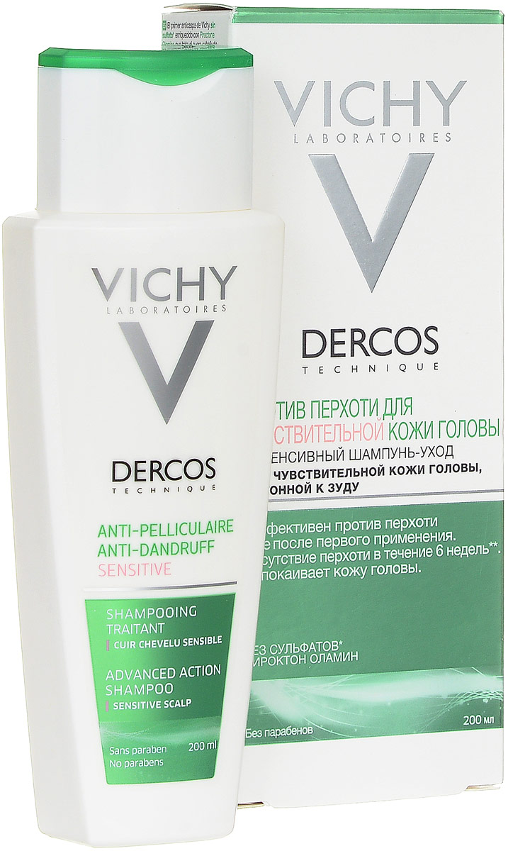 Vichy Шампунь-уход от перхоти для чувствительной кожи головы, 200 млMP59.4D Vichy Шампунь-уход от перхоти для чувствительной кожи головы, 200 млMP59.4DШампунь-уход от перхоти бережно очищает волосы и успокаивает кожу головы. Формула без сульфатов обогащена пироктон оламином, который воздействует на грибок, вызывающий появление перхоти. Устраняет перхоть и предупреждает ее повторное появление.