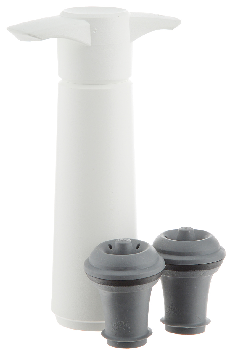 Насос вакуумный Vacu Vin Wine Saver, цвет: белыйVT-1520(SR) Насос вакуумный Vacu Vin Wine Saver, цвет: белыйVT-1520(SR)Вакуумный насос Vacu Vin Wine Saver предназначен для закупоривания открытых бутылок с вином. Многоразовые пробки из специальной пищевой резины, которыми укомплектован насос, позволяют плотно запечатать начатую бутылку вина. При помощи насоса Wine Saver из бутылки выкачивается воздух, поэтому процесс окисления вина приостанавливается. Вы сможете открывать и закрывать бутылку снова и снова, сколько угодно раз, и вино при этом не потеряет своего очарования.Wine Saver снабжен звуковым индикатором. Как только оптимальная степень вакуума достигнута, вы услышите небольшой щелчок. Это означает, что теперь вино находится в сохранности и бутылку можно убрать на хранение.Уникальный современный дизайн.В комплекте 2 многоразовые пробки.Звуковой индикатор.Внимание: насос не подходит для закупорки игристых вин!
