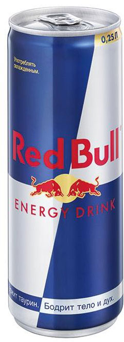 Red Bull энергетический напиток, 250 мл0120710 Red Bull энергетический напиток, 250 мл0120710Безалкогольный тонизирующий (энергетический) газированный напиток, специально разработанный для лиц, подвергающихся значительным психо-эмоциональным и физическим нагрузкам. Он незаменим в самых разных ситуациях: при занятии спортом, напряженной работе, за рулем и на вечеринках. Повышает работоспособность, повышает концентрацию внимания и скорость реакции, поднимает настроение, ускоряет обмен веществ. Секрет эффективности Red Bull состоит именно в сочетании всех компонентов, входящих в её состав.