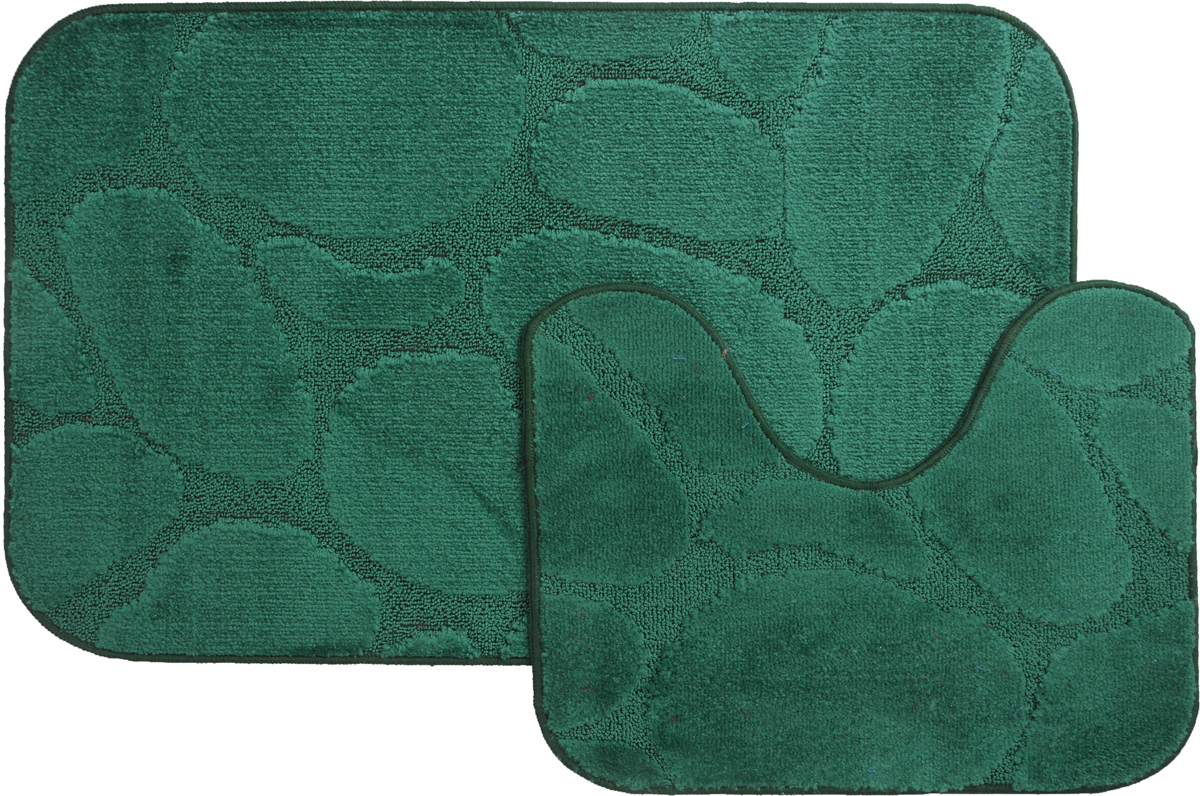 Набор ковриков для ванной MAC Carpet Рома. Камни, цвет: темно-зеленый, 60 х 100 см, 50 х 60 см, 2 шт531-105 Набор ковриков для ванной MAC Carpet Рома. Камни, цвет: темно-зеленый, 60 х 100 см, 50 х 60 см, 2 шт531-105Набор MAC Carpet Рома. Камни, выполненный из полипропилена, состоит из двух ковриков для ванной комнаты, один из которых имеет вырез под унитаз. Противоскользящее основание изготовлено из термопластичной резины. Коврики мягкие и приятные на ощупь, отлично впитывают влагу и быстро сохнут. Высокая износостойкость ковриков и стойкость цвета позволит вам наслаждаться покупкой долгие годы. Можно стирать вручную или в стиральной машине на деликатном режиме при температуре 30°С.