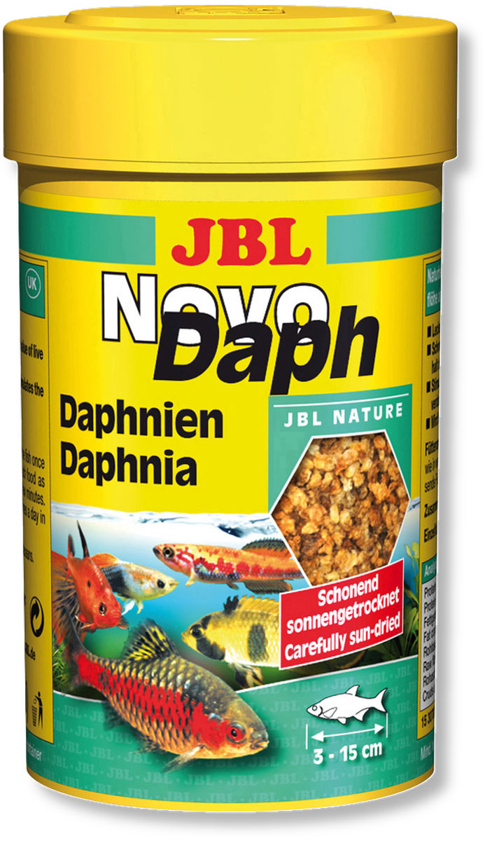 Корм JBL NovoDaph для всех видов рыб, 100 мл (15 г)0120710 Корм JBL NovoDaph для всех видов рыб, 100 мл (15 г)0120710Корм JBL NovoDaph представляет собой идеальное дополнение в меню для всех аквариумных рыб и содержит благодаря сушке под солнцем все питательные вещества живого корма. Корм охотно поедается даже очень разборчивыми видами рыб. Высокое содержание балластного вещества (хитина) стимулирует пищеварение. Идеальный размер корма для рыб от 3 до 15 см. Рекомендуется кормить ежедневно по нескольку раз, но маленькими порциями, которые съедаются в течение нескольких минут. Состав: белки 50%, жиры 10%, клетчатка 2%, зола 18%, моллюски и ракообразные 100%. Вес: 15 г. Товар сертифицирован.