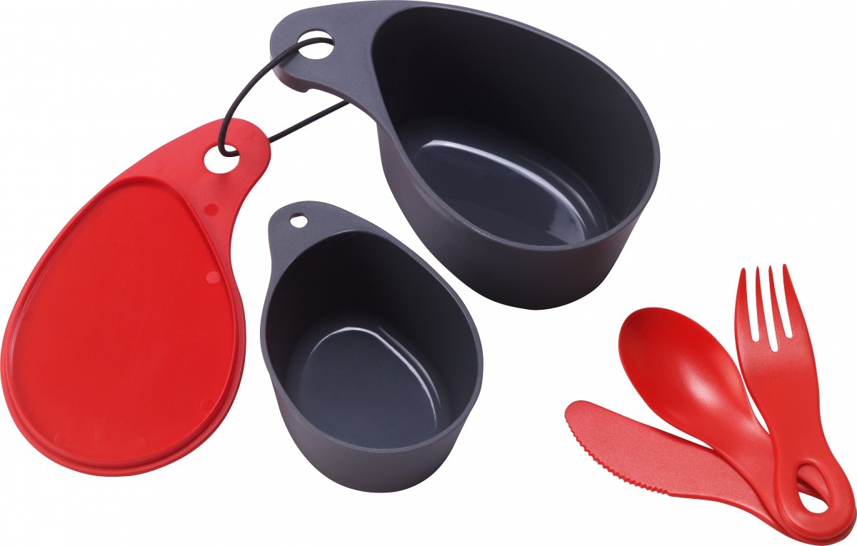 Набор посуды Primus Field Cup Set, цвет: красный, 6 предметов734700 Набор посуды Primus Field Cup Set, цвет: красный, 6 предметов734700Универсальный набор посуды Primus Field Cup Set идеален для походов и путешествий.В комплект входят: миска для еды с крышкой (400 мл.), чашка (200 мл.) , ложка, вилка и нож. Предметы скрепляются при помощи карабина.