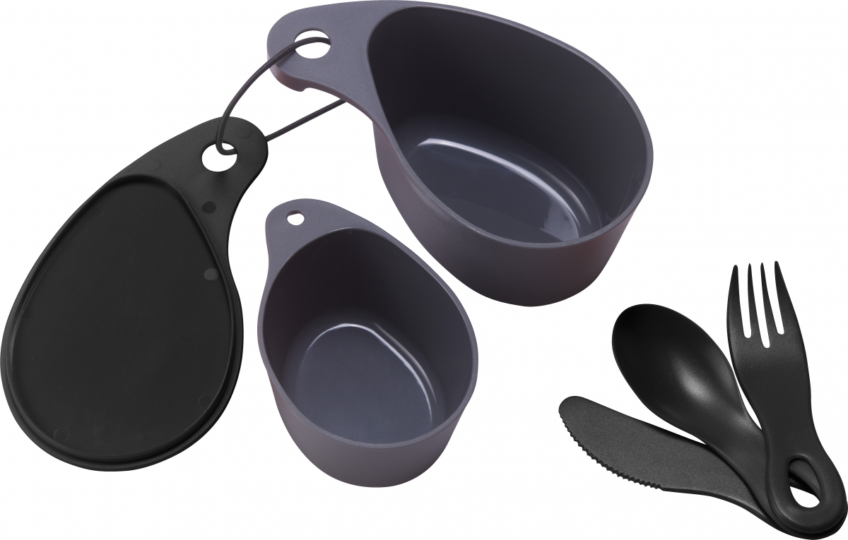 Набор посуды Primus Field Cup Set, цвет: черный, 6 предметов734701 Набор посуды Primus Field Cup Set, цвет: черный, 6 предметов734701Универсальный набор посуды Primus Field Cup Set идеален для походов и путешествий.В комплект входят: миска для еды с крышкой (400 мл.), чашка (200 мл.) , ложка, вилка и нож. Предметы скрепляются при помощи карабина.