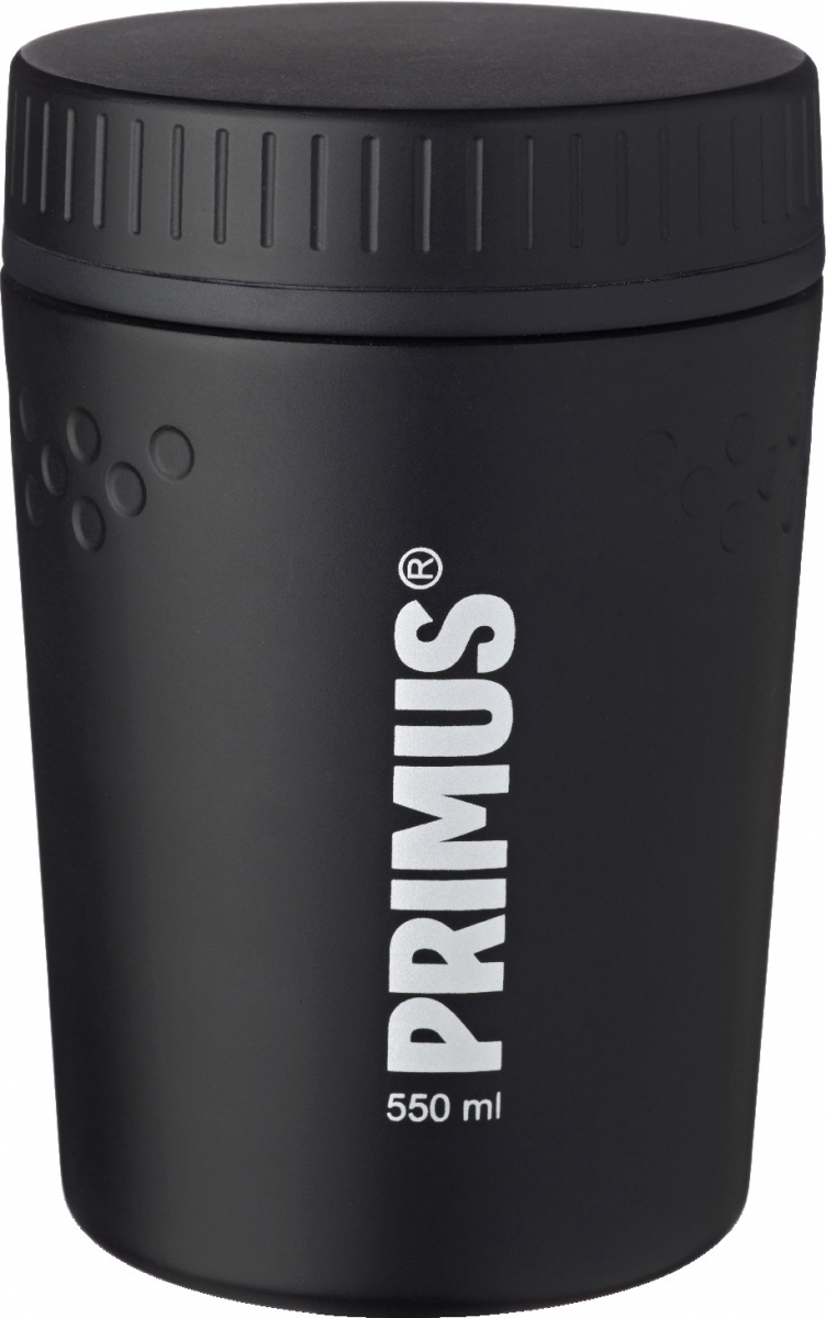 Термос Primus TrailBreak Lunch Jug, цвет: черный, 550 мл737944 Термос Primus TrailBreak Lunch Jug, цвет: черный, 550 мл737944Термос изготовлен из нержавеющей стали. Двойные стенки с вакуумом между ними помогают надолго сохранить изначальную температуру продуктов. Крышка - 100% герметична, поэтому термос можно не опасаясь носить в сумке или рюкзаке. Благодаря новой конусообразной форме термос стало еще легче и удобнее убирать в наполненный вещами рюкзак.Объем термоса: 550 мл.