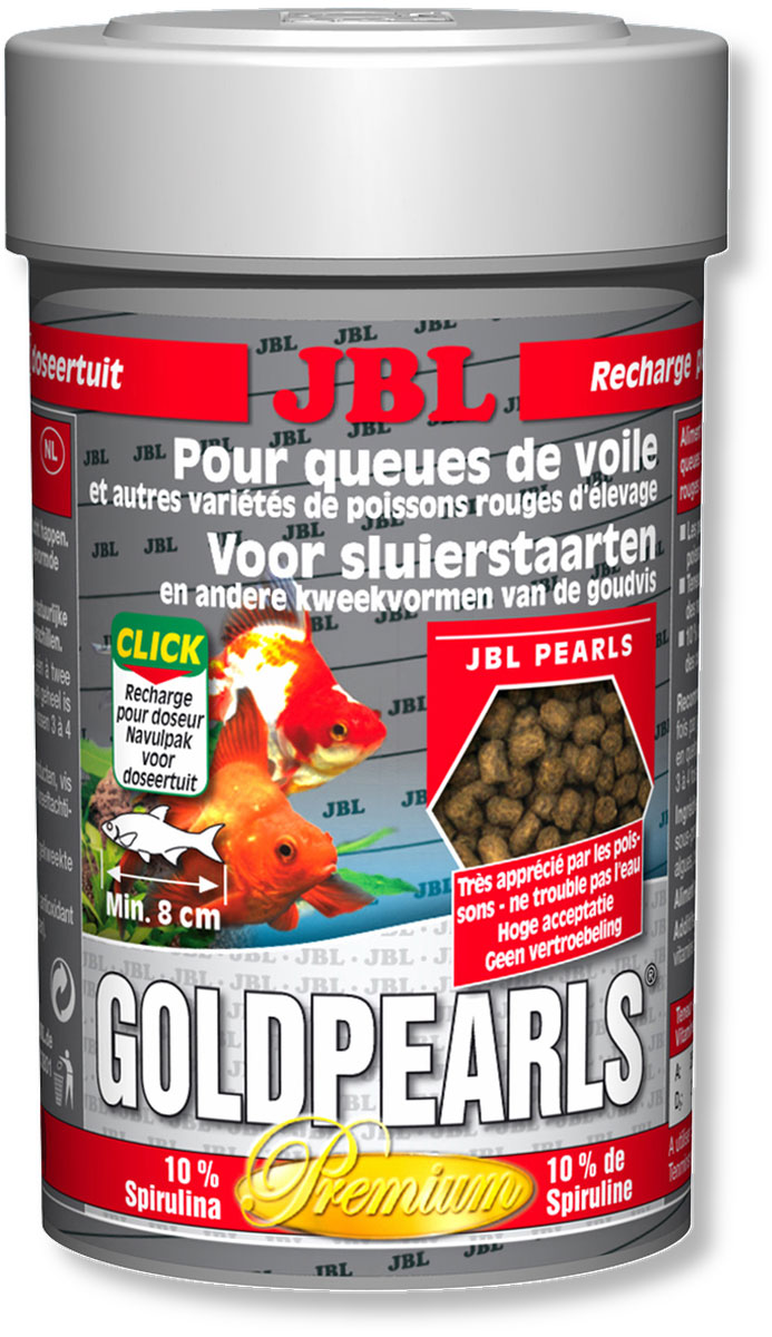 Корм JBL GoldPearls для вуалехвостых и других декоративных золотых рыб, в форме гранул, 100 мл (58 г)0120710 Корм JBL GoldPearls для вуалехвостых и других декоративных золотых рыб, в форме гранул, 100 мл (58 г)0120710Корм JBL GoldPearls содержит комбинацию питательных элементов, для разных аквариумных золотых рыбок в форме жемчужин, которая наилучшим образом соответствует их питанию. В корме содержится высокая доля животного и растительного белков из зародышей пшеницы, рыбы и сои. 10% спирулина, зародыши пшеницы и растительное сырье укрепляют здоровье рыбок.Витамины, жирные кислоты с каротиноидами усиливают иммунитет и рост. Высокий % растительного протеина, дрожжей, овощей, рыбы и побочные рыбные продукты, рачки, водоросли. Идеальный размер корма для рыб от 8 см. Рекомендации по кормлению: два или три раза в день порциями, которые могут быть съедены рыбами в течение нескольких минут. Состав: клетчатка 4%, жир 5%, белок 41%, зола 11%, витамин А 25000 i.E., витамин 200 мг., витамин Е 300 мг., витамин D3 2000 i.E. Вес: 58 г. Товар сертифицирован.
