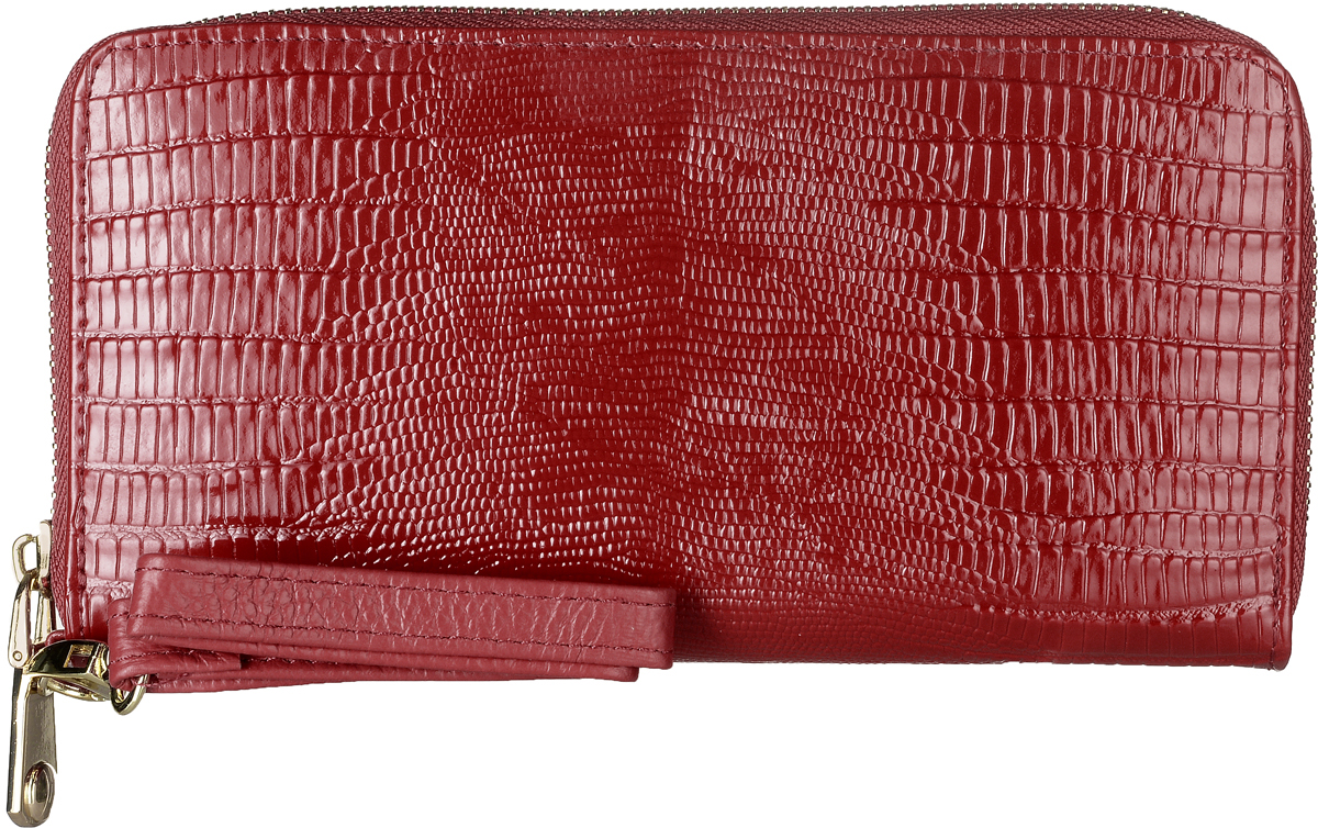 Кошелек женский Janes Story, цвет: красный. K-L-8210-12BM8434-58AE Кошелек женский Janes Story, цвет: красный. K-L-8210-12BM8434-58AEКошелек Janes Story выполнен из натуральной кожи с тиснением под рептилию и закрывается с помощью застежки-змейки. Кошелек дополнен съемным ремешком, с помощью которого изделие можно носить на запястье. Внутри расположено три вместительных отделения для купюр, два кармана для мелких бумаг, восемь карманов для визитных и дисконтных карт и отделение для мелочи на молнии.Изделие упаковано в фирменную коробку.