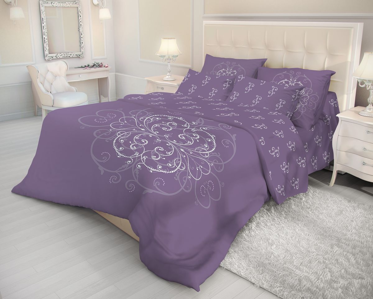 Комплект белья Волшебная ночь Royal Mark, евро, наволочки 50x70, цвет: фиолетовый. 702097391602 Комплект белья Волшебная ночь Royal Mark, евро, наволочки 50x70, цвет: фиолетовый. 702097391602Роскошный комплект постельного белья Волшебная ночь Royal Mark выполнен из натурального ранфорса (100% хлопка) и оформлен оригинальным рисунком. Комплект состоит из пододеяльника, простыни и двух наволочек. Ранфорс - это новая современная гипоаллергенная ткань из натуральных хлопковых волокон, которая прекрасно впитывает влагу, очень проста в уходе, а за счет высокой прочности способна выдерживать большое количество стирок. Высочайшее качество материала гарантирует безопасность.