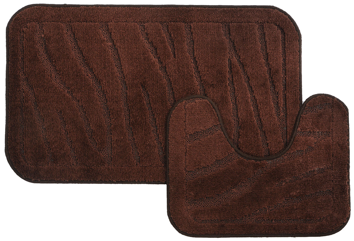 Набор ковриков для ванной MAC Carpet Рома. Линии, цвет: коричневый, 50 х 80 см, 50 х 40 см, 2 шт391602 Набор ковриков для ванной MAC Carpet Рома. Линии, цвет: коричневый, 50 х 80 см, 50 х 40 см, 2 шт391602Набор MAC Carpet Рома. Линии, выполненный из полипропилена, состоит из двух ковриков для ванной комнаты, один из которых имеет вырез под унитаз. Противоскользящее основание изготовлено из термопластичной резины. Коврики мягкие и приятные на ощупь, отлично впитывают влагу и быстро сохнут. Высокая износостойкость ковриков и стойкость цвета позволит вам наслаждаться покупкой долгие годы. Можно стирать вручную или в стиральной машине на деликатном режиме при температуре 30°С.
