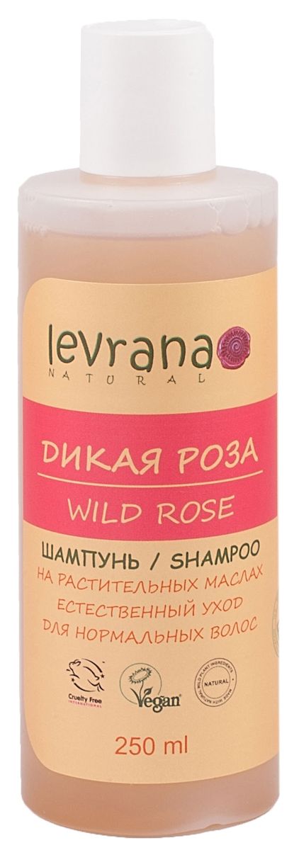 Levrana Шампунь для нормальных волос Дикая Роза, 250 млFS-00897 Levrana Шампунь для нормальных волос Дикая Роза, 250 млFS-00897В основе натурального шампуня - масло Шиповника, Жожоба масло, масло Расторопши, Репейника масло, Кокосовое масло, Касторовое масло, Облепиховое масло и др. Натуральный шампунь бережно очищает волосы, сохраняя их здоровье и красоту. При регулярном использовании натурального шампуня вы почувствуете, что ваши волосы сохраняют чистоту на более долгий срок.