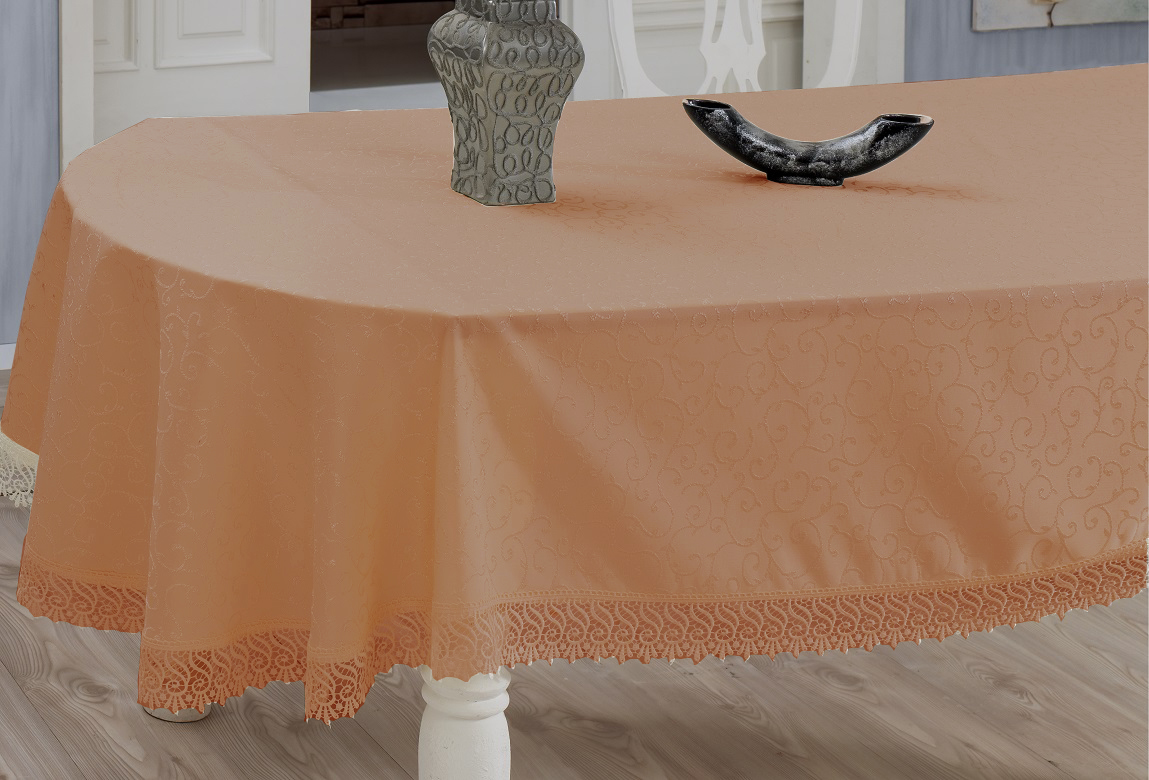 Скатерть Evdy Kdk, квадратная, цвет: персиковый, 160 х 160 смVT-1520(SR) Скатерть Evdy Kdk, квадратная, цвет: персиковый, 160 х 160 смVT-1520(SR)Квадратная скатерть Evdy Kdk выполнена из высококачественного полиэстера и оформлена изящным узором, края оснащены фестонами. Использование такой скатерти сделает застолье торжественным, поднимет настроение гостей и приятно удивит их вашим изысканным вкусом. Также вы можете использовать эту скатерть для повседневной трапезы, превратив каждый прием пищи в волшебный праздник и веселье. Это текстильное изделие станет изысканным украшением вашего дома!
