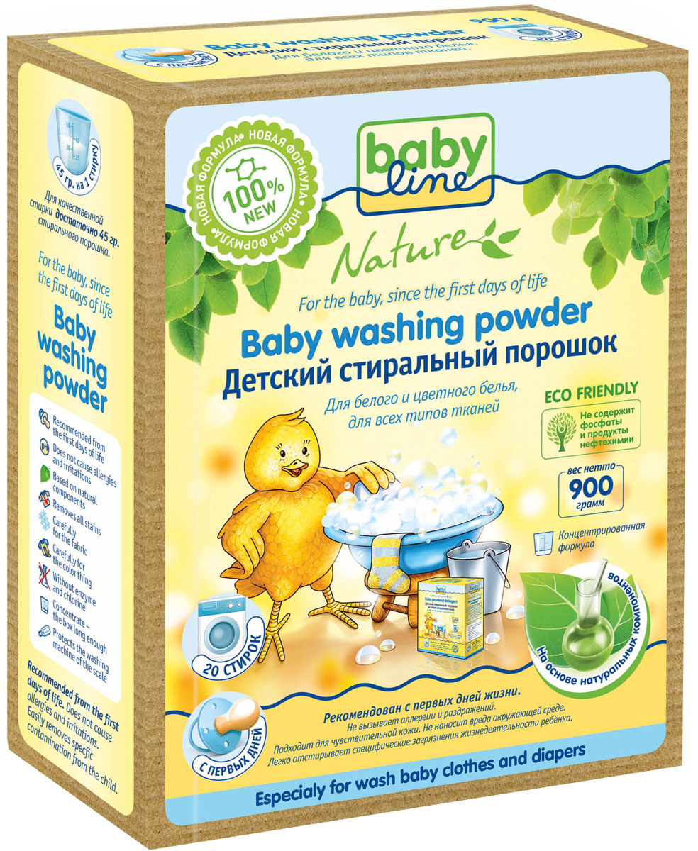 BabyLine Порошок стиральный для детских вещей 900 г106-026 BabyLine Порошок стиральный для детских вещей 900 г106-026Новый детский стиральный порошок babyline создан для еще более мягкой и безопасной стирки детского белья, вещей и пеленок. Порошок не содержит вредных веществ, фосфатов, продуктов нефтехимии,не наносит вреда экологии вокруг нас.Детский стиральный порошок babyline- это отличный выбор для тех, кто предпочитает качественную стирку, заботится о здоровье и о безопасности своего малыша.Порошок предназначен для всех типов тканей. Для белого и цветного белья.
