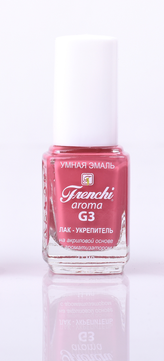 Frenchi aroma G3 Лак-укрепитель на акриловой основе № 27, 11 мл80284338 Frenchi aroma G3 Лак-укрепитель на акриловой основе № 27, 11 мл80284338Лак на акриловой основе Frenchi G3 – это стойкость и безупречность Вашего маникюра в течение 7 дней.Лак на акриловой основе – это идеальный вариант для деловой женщины, в нашем современном мире, что позволяетженщине тратить меньше времени на посещение салоновкрасоты.