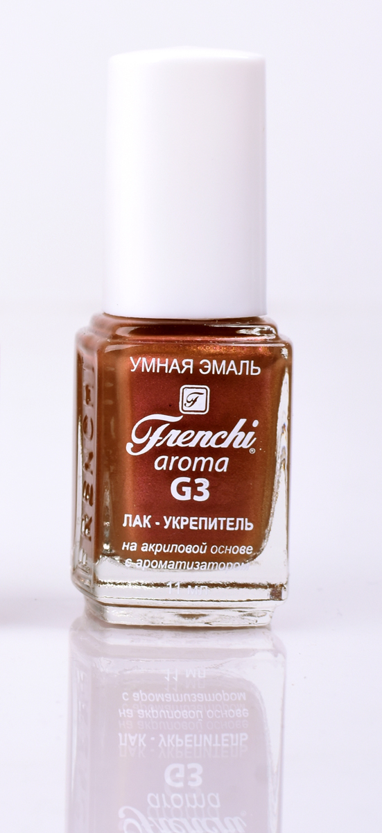 Frenchi aroma G3 Лак-укрепитель на акриловой основе № 29, 11 млУТ000000909 Frenchi aroma G3 Лак-укрепитель на акриловой основе № 29, 11 млУТ000000909Лак на акриловой основе Frenchi G3 – это стойкость и безупречность Вашего маникюра в течение 7 дней.Лак на акриловой основе – это идеальный вариант для деловой женщины, в нашем современном мире, что позволяетженщине тратить меньше времени на посещение салоновкрасоты.