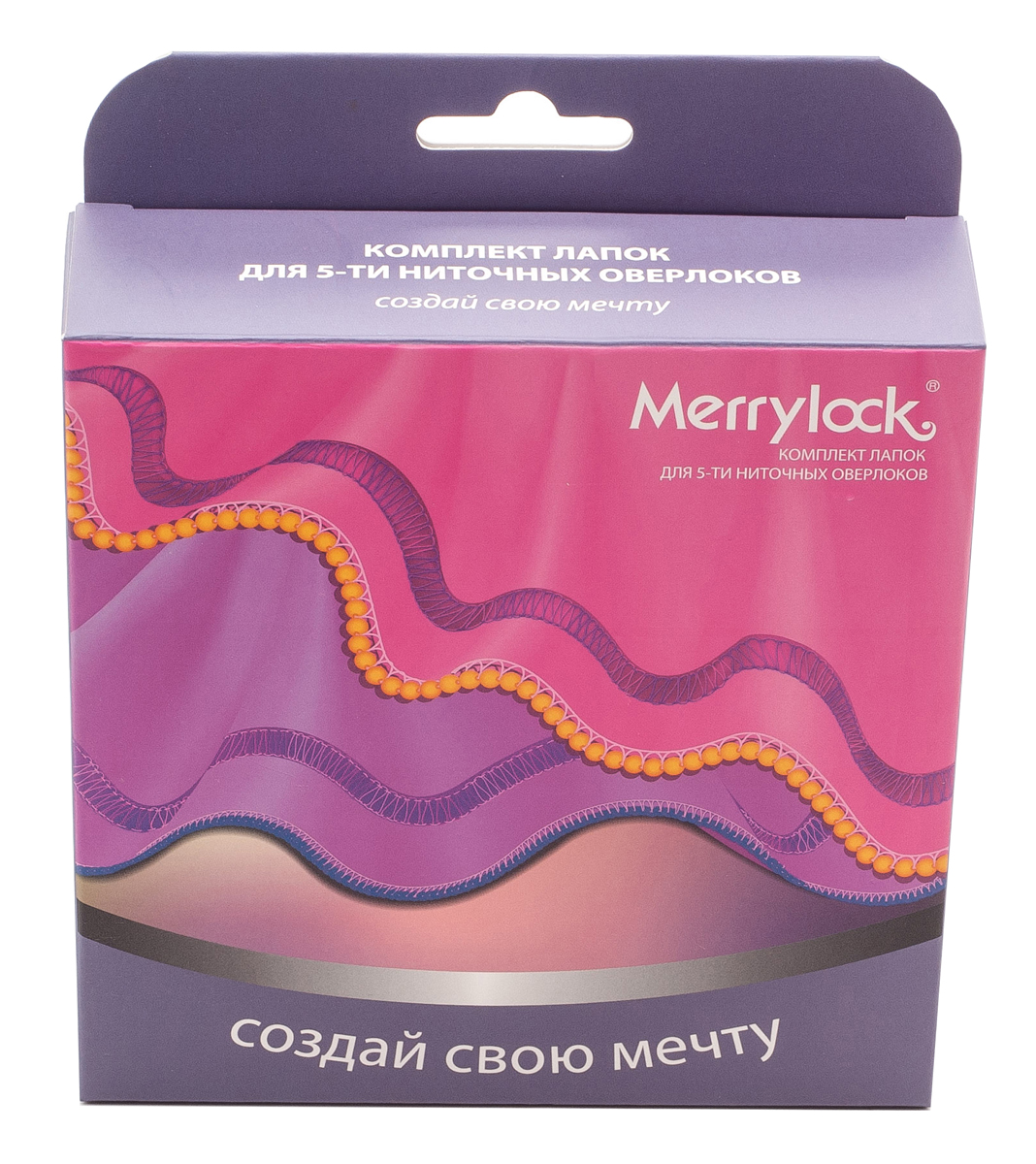 Merrylock комплект лапок для 5-ниточного оверлокаEUR-GR-3 CAMERON Merrylock комплект лапок для 5-ниточного оверлокаEUR-GR-3 CAMERONНабор из 6-ти лапок Merrylock для 5-ниточного оверлока. Комплект включает в себя:Лапка для пришивания эластичной ленты, которая применяется для пришивания резиновой ленты. При это можно регулировать степень стягивания ленты.Лапка для потайной строчки. Она применяется для пошива поясов трикотажных изделий и выполнения невидимых строчек на изделиях.Лапка для сборки. Она применяется для пошива ступенчатых юбок, оборок, корсажей и т. д. Лапка применяется также для сшивания двух слоев ткани в складку в одну операцию.Лапка для пришивания бисера. Эта лапка используется для вшивания бисерных нитей.Лапка для прокладывания шнура и канта. Применяется для прокладывания шнура и канта между двумя кусками материала.Лапка для вшивания вкладной нити. С помощью этой лапки можно вшивать шнуры и другие нити