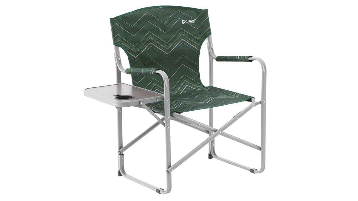 Кресло складное Outwell Bredon Hills With Side Table, цвет: зеленый, 87 х 50 х 85 см470167 Кресло складное Outwell Bredon Hills With Side Table, цвет: зеленый, 87 х 50 х 85 см470167Кресло складное Outwell Bredon Hills With Side Table имеет изящный дизайн со стильным рисунком ткани в современных цветах. Каркас изделия выполнен из прочного металла. Кресло оснащено подлокотниками, обтянутыми текстилем. На одном из подлокотников имеется небольшой столик с подстаканником.В сложенном виде кресло занимает мало места.