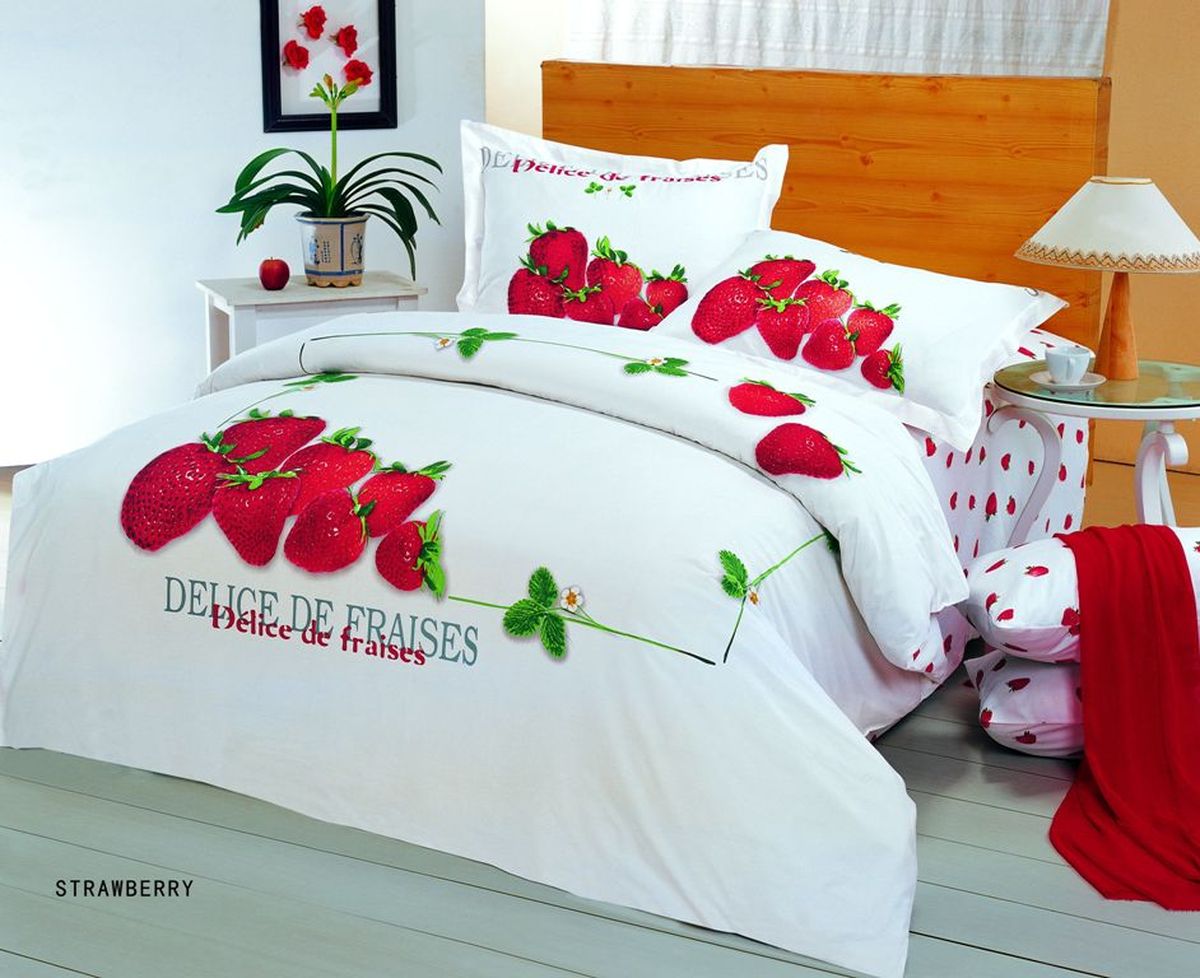Комплект белья Le Vele Strawberry, 1,5-спальный, наволочки 50х70Psr 1440 li-2 Комплект белья Le Vele Strawberry, 1,5-спальный, наволочки 50х70Psr 1440 li-2Комплект постельного белья Le Vele Strawberry, выполненный из сатина (100% хлопка), создан для комфорта и роскоши. Комплект состоит из пододеяльника, простыни и 2 наволочек. Постельное белье оформлено оригинальным рисунком. Пододеяльник застегивается на кнопки, что позволяет одеялу не выпадать из него.Сатин - хлопчатобумажная ткань полотняного переплетения, одна из самых красивых, прочных и приятных телу тканей, изготовленных из натурального волокна. Благодаря своей шелковистости и блеску сатин называют хлопковым шелком.