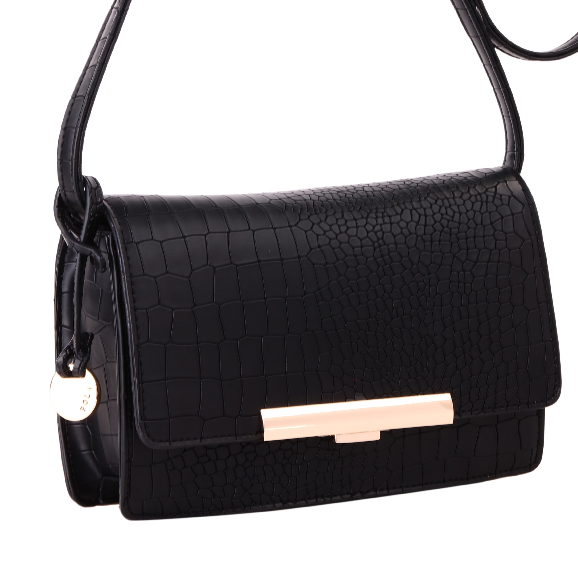 Сумка женская Pola, цвет: черный. 4396RivaCase 8460 black Сумка женская Pola, цвет: черный. 4396RivaCase 8460 blackЖенская сумка на плечо фирмы Pola выполнена из экокожи. Сумка закрывается клапаном на металлическом замке. Имеет одно основное отделение, внутри -небольшой карман на молнии и один открытый карман. Плечевой ремень съемный, регулируемый по длине, максимальная высота 58 см. Цвет фурнитуры - золото.