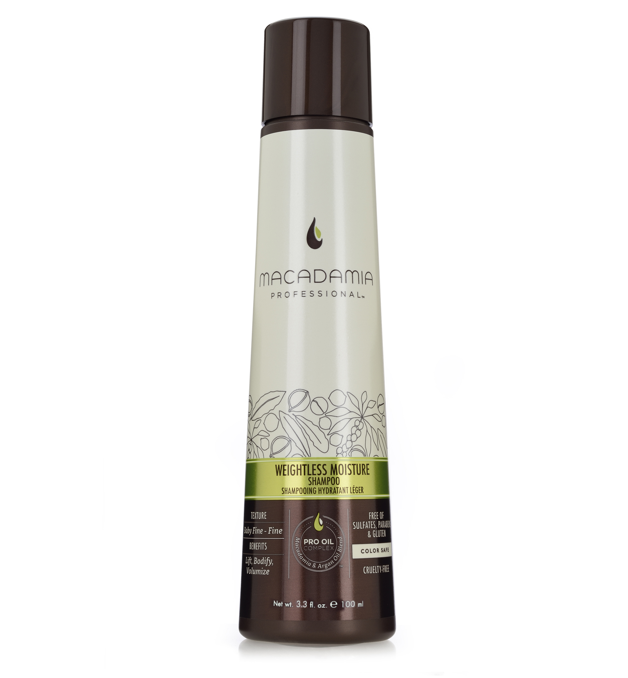 Macadamia Professional Шампунь увлажняющий для тонких волос,100 мл7221194000 Macadamia Professional Шампунь увлажняющий для тонких волос,100 мл7221194000Увлажняющий шампунь Macadamia Professional восстанавливает баланс влаги, придает плотность и объем даже самым тонким волосам. Содержит эксклюзивный Pro Oil Complex с маслами макадамии и арганы, масла авокадо и лесного ореха, которые обеспечивают увлажнение и восстановление, увеличивают плотность тонких волос, питают кожу головы. Содержит UVA/UVB фильтры, сохраняет цвет окрашенных волос. Защищает от воздействия неблагоприятных факторов окружающей среды.