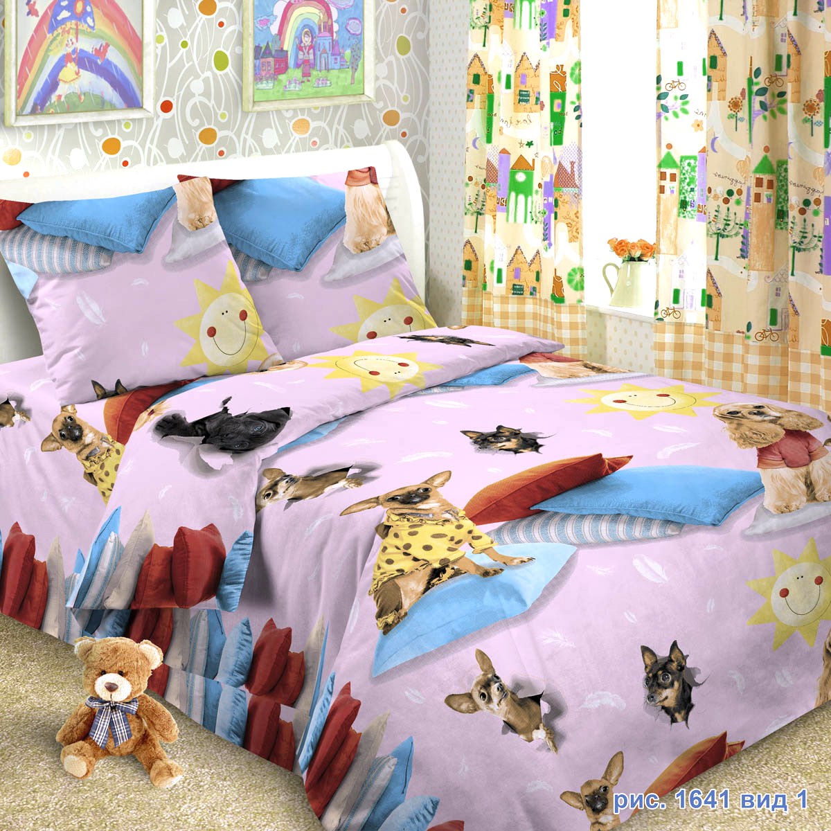 Letto Комплект детского постельного белья Собачки 3 предметаS03301004 Letto Комплект детского постельного белья Собачки 3 предметаS03301004Очаровательный комплект постельного белья, украшенный ярким анималистическим принтом. Эта модель произведена из плотного хлопка, полотняного плетения, группы перкаль, с использованием современных устойчивых и в то же время, гипоаллергенных красителей. Такое белье прослужит долго и выдержит много стирок. Рекомендуется перед первым использованием постирать, но не пересушивать. Применение кондиционера при стирке сделает такое постельное белье мягче и комфортней. Пододеяльник на молнии. Обращаем внимание, что расцветка наволочек может отличаться от представленной на фото.Пододеяльник 143х215 см, простынь 148х215 см, наволочка 50х70 см