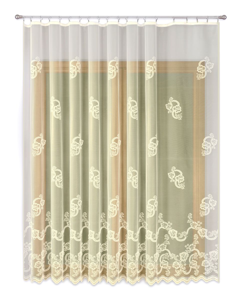 Тюль P Primavera Firany, цвет: кремовый, высота 270 см. 1110099333322 Тюль P Primavera Firany, цвет: кремовый, высота 270 см. 1110099333322Тюль жаккардовая с пришитой шторной лентой. Размер: ширина 400см высота 270см. Цвет крем.Размер: ширина 400 х высота 270
