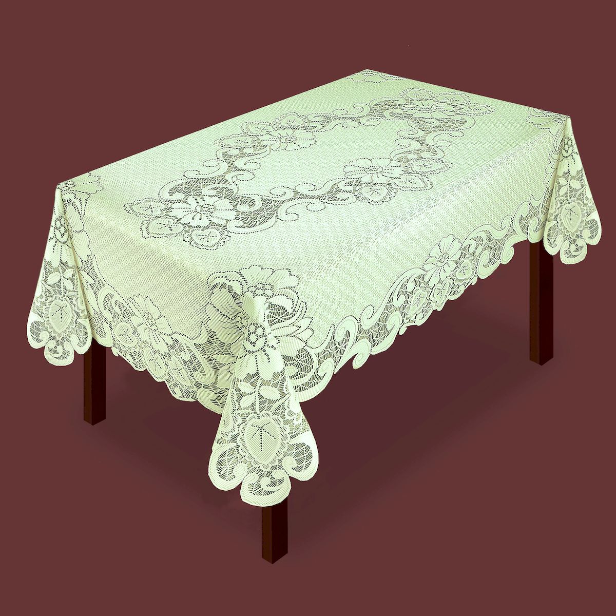 Скатерть Zlata Korunka, прямоугольная, цвет: фисташковый, 145 x 95 см. 80042VT-1520(SR) Скатерть Zlata Korunka, прямоугольная, цвет: фисташковый, 145 x 95 см. 80042VT-1520(SR)Великолепная скатерть Zlata Korunka, выполненная из полиэстера жаккардового переплетения, органично впишется в интерьер любого помещения, а оригинальный дизайн удовлетворит даже самый изысканный вкус. Изделие не скользит со стола, легко стирается и прослужит вам долгое время. Скатерть создаст праздничное настроение и станет прекрасным дополнением интерьера гостиной, кухни или столовой.