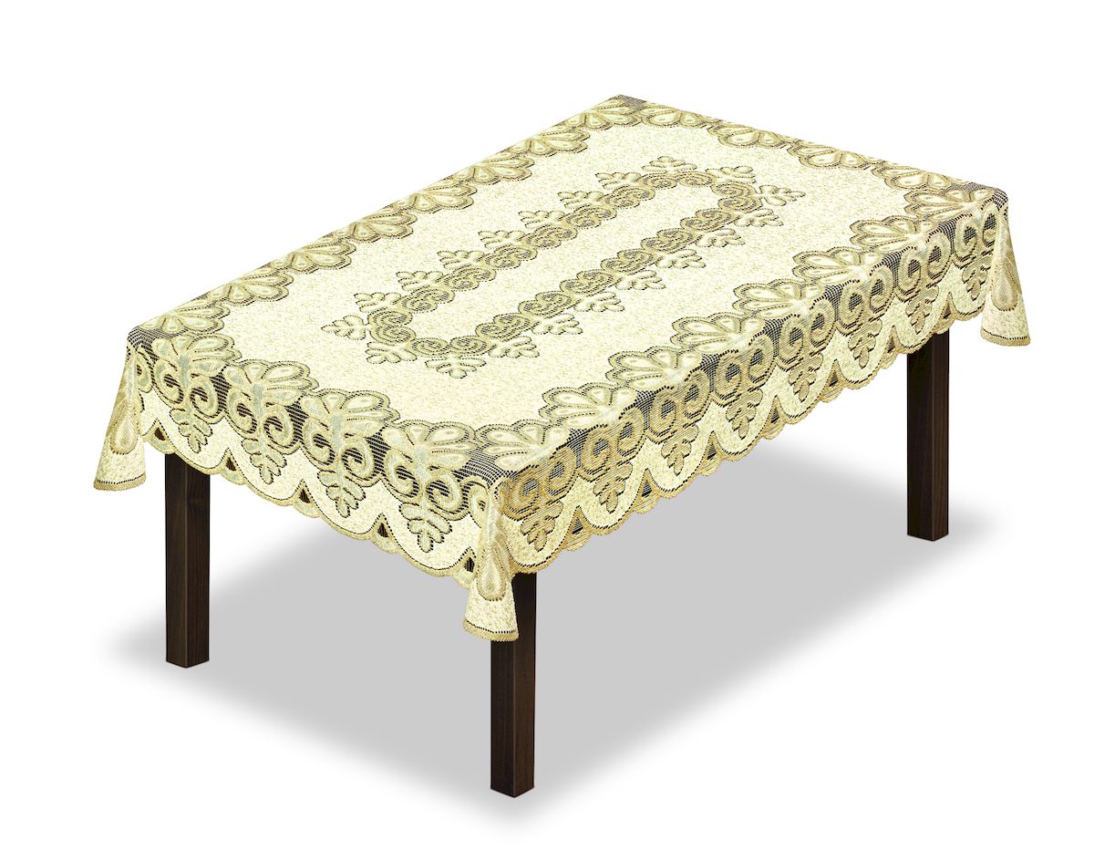 Скатерть Haft, прямоугольная, цвет: кремовый, золотистый, 150 x 100 см. 227900867/1/CHAR001 Скатерть Haft, прямоугольная, цвет: кремовый, золотистый, 150 x 100 см. 227900867/1/CHAR001Великолепная скатерть Haft, выполненная из полиэстера, органично впишется в интерьер любого помещения, а оригинальный дизайн удовлетворит даже самый изысканный вкус.Скатерть Haft создаст праздничное настроение и станет прекрасным дополнением интерьера гостиной, кухни или столовой.
