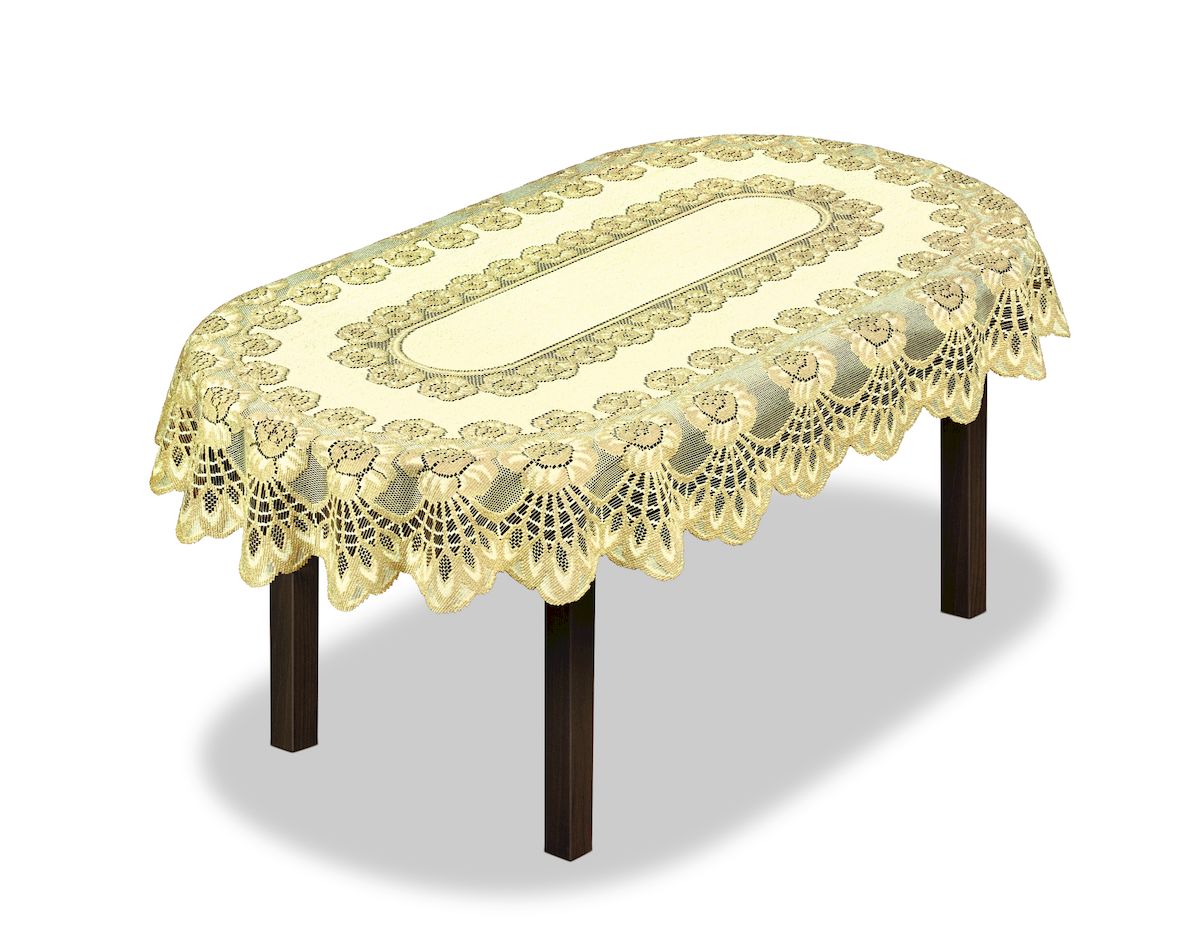 Скатерть Haft, овальная, цвет: кремовый, золотистый, 150 x 100 см. 2306713152217630 Скатерть Haft, овальная, цвет: кремовый, золотистый, 150 x 100 см. 2306713152217630Великолепная скатерть Haft, выполненная из полиэстера, органично впишется в интерьер любого помещения, а оригинальный дизайн удовлетворит даже самый изысканный вкус.Скатерть Haft создаст праздничное настроение и станет прекрасным дополнением интерьера гостиной, кухни или столовой.