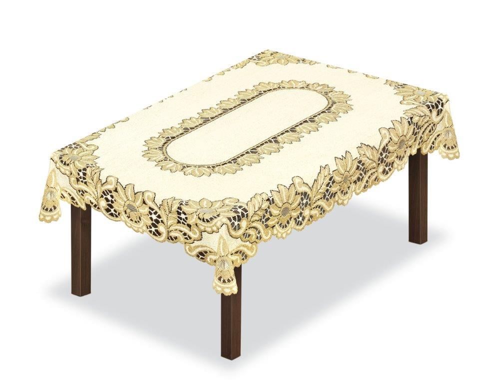 Скатерть Haft, прямоугольная, цвет: кремовый, золотистый, 130 x 180 см. 2039603121050120 Скатерть Haft, прямоугольная, цвет: кремовый, золотистый, 130 x 180 см. 2039603121050120Великолепная скатерть Haft, выполненная из полиэстера, органично впишется в интерьер любого помещения, а оригинальный дизайн удовлетворит даже самый изысканный вкус.Скатерть Haft создаст праздничное настроение и станет прекрасным дополнением интерьера гостиной, кухни или столовой.