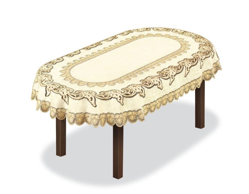 Скатерть Haft, овальная, цвет: кремовый, золотистый, 150 x 100 см. 22793138700/100 ванильно-оливковый Скатерть Haft, овальная, цвет: кремовый, золотистый, 150 x 100 см. 22793138700/100 ванильно-оливковыйВеликолепная скатерть Haft, выполненная из полиэстера, органично впишется в интерьер любого помещения, а оригинальный дизайн удовлетворит даже самый изысканный вкус.Скатерть Haft создаст праздничное настроение и станет прекрасным дополнением интерьера гостиной, кухни или столовой.