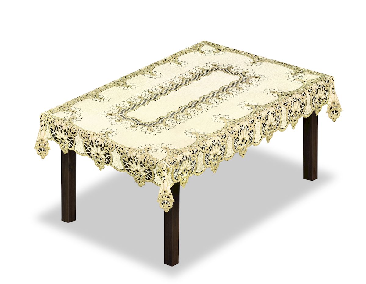 Скатерть Haft, прямоугольная, цвет: кремовый, золотистый, 300 x 150 см. 2315002333845 Скатерть Haft, прямоугольная, цвет: кремовый, золотистый, 300 x 150 см. 2315002333845Великолепная скатерть Haft, выполненная из полиэстера, органично впишется в интерьер любого помещения, а оригинальный дизайн удовлетворит даже самый изысканный вкус.Скатерть Haft создаст праздничное настроение и станет прекрасным дополнением интерьера гостиной, кухни или столовой.