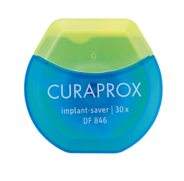 Curaprox DF 846 Нить implant межзубная эластичная из микроволокна, 30 нитей в упаковкеCTC203 Curaprox DF 846 Нить implant межзубная эластичная из микроволокна, 30 нитей в упаковкеCTC203Эластичный супер флосс из микроволокна implant saver особенно тщательно очищает критические области вокруг имплантов. Назначение: очищение десневой борозды вокруг импланта. Применение:
