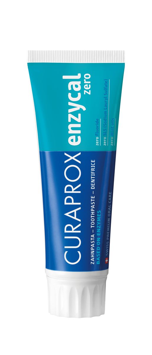 Curaprox Enzycal zero Зубная паста, 75 млSatin Hair 7 BR730MN Curaprox Enzycal zero Зубная паста, 75 млSatin Hair 7 BR730MNЛечебно-профилактическая низкоабразивная зубная био-паста Enzycal zero против кариеса. Сохраняет естественную микрофлору полости рта. Не содержит лаурилсульфат натрия (SLS) - предотвращает раздражение, значительно снижает риск возникновения афтозных язв, не препятствует действию хлоргексидина. Содержит три фермента (амилоглюкозидазу, глюкозооксидазу, лактопероксидазу), усиливающих защитные свойства слюны, задерживают рост бактерий и восстанавливают естественный баланс ротовой полости. Подходит для применения детям, беременным и кормящим женщинам, а также совместима с приемом гомеопатических препаратов. Не содержит фториды. Не содержит масла мяты.