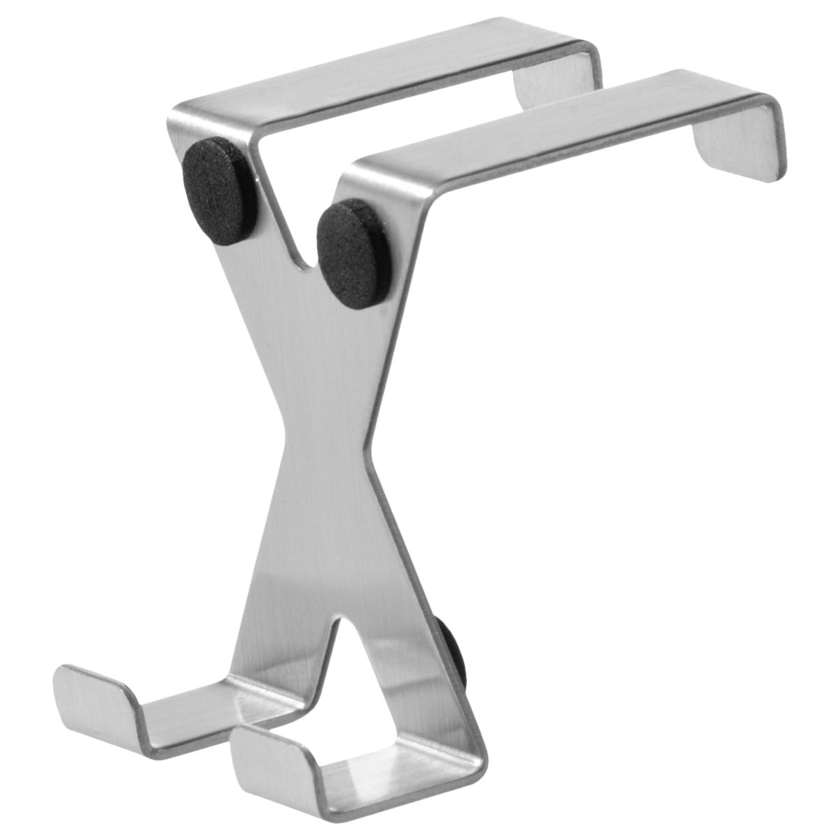 Крючок надверный Wonder Worker Pixie, двойнойNLED-452-9W-BK Крючок надверный Wonder Worker Pixie, двойнойNLED-452-9W-BK • Pixie крючок надверный двойной из нержавеющей стали.• Двухсторонний: для мебельных дверец и ящиков (18 мм), для межкомнатных стандартных дверей (40 мм).• Противоскользящие подушечки для для лучшей фиксации, легкая установка, износостойкий материал, удобный в использовании, выдерживает вес до 5 кг.