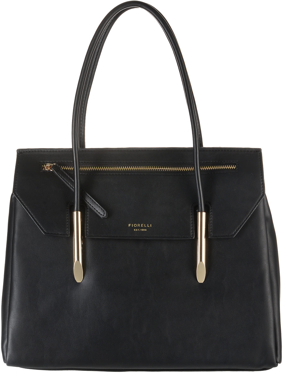 Сумка женская Fiorelli, цвет: черный. 8502 FH10130-11 Сумка женская Fiorelli, цвет: черный. 8502 FH10130-11Стильная женская сумка Fiorelli изготовлена из эко-кожи. Изделие имеет два отделения разделенные отделением на молнии. Внутри расположены четыре накладных открытых кармана и прорезной карман на застежке-молнии. Закрывается изделие с помощью клапана и магнитного замка. На передней стенке снаружи карман на молнии. Сумка оснащена двумя удобными ручками. Дно изделия дополнено металлическими ножками. Роскошная сумка внесет элегантные нотки в ваш образ и подчеркнет ваше отменное чувство стиля.