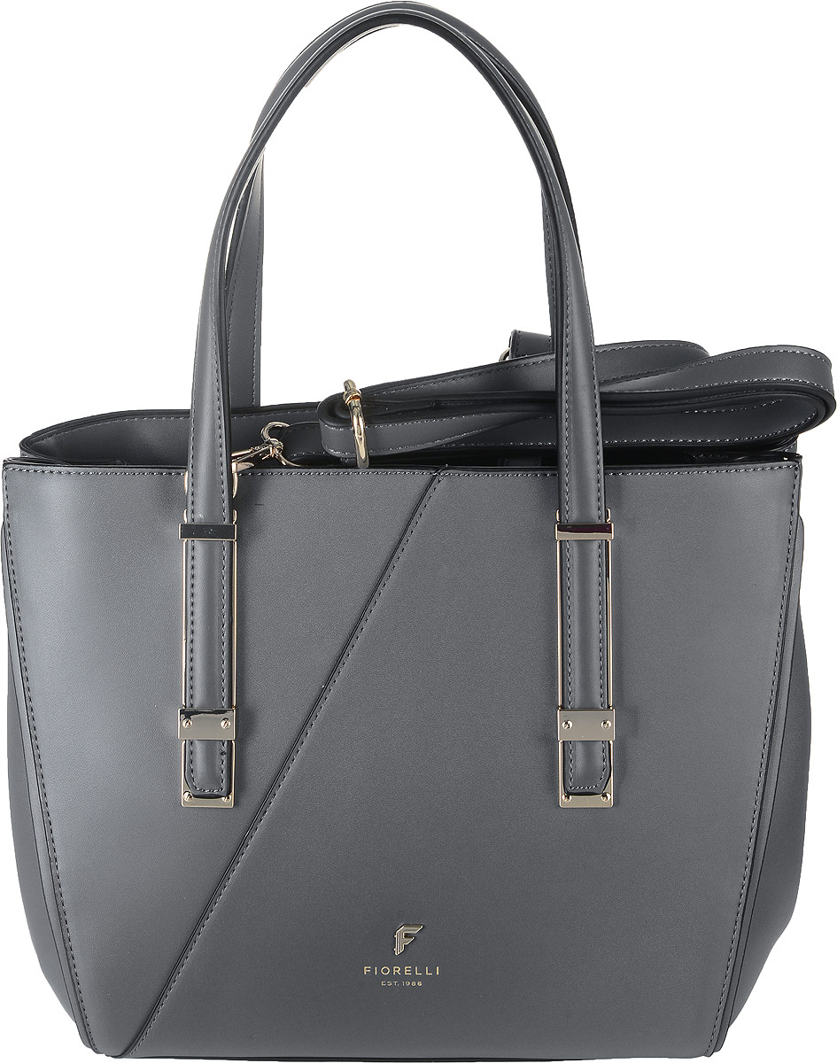 Сумка женская Fiorelli, цвет: серый. 8570 FH4106черные Сумка женская Fiorelli, цвет: серый. 8570 FH4106черныеСтильная женская сумка Fiorelli изготовлена из эко-кожи. Изделие оформлено металлической пластинкой с логотипом бренда. Изделие оснащено удобными ручкамии металлическими ножками, которые предотвратят повреждение дна сумки. Также сумка оснащена съемным регулируемым плечевым ремнем, длина которого регулируется с помощью пряжки. Изделие закрывается хлястиками с магнитными кнопками. Внутри расположен карман-средник на молнии и вшитый карман на молнии. Также внутри находятся три открытых накладных кармана для телефона и мелочей.