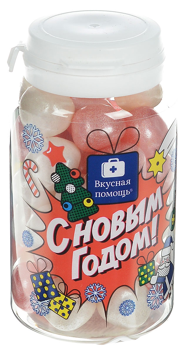Конфеты Вкусная помощь С Новым годом, 150 мл0120710 Конфеты Вкусная помощь С Новым годом, 150 мл0120710Конфеты С Новым годом - это вкуснейшее разноцветное фруктовое драже в виде красно-зелено-белых бобов.Для того, чтобы ваша жизнь в Новом году 2016 была прекрасной, нужно встретить его хорошо. Побольше сладостей! Огненная обезьяна, символ Нового года 2016, очень любит вкусняшки.Запасайтесь подарками от Вкусной помощи уже сейчас! Сладкие подарки в красивой подарочной упаковке отлично вписываются в любую компанию, в любой интерьер и нравятся каждому. Баночка со сладкими конфетками - отличный вариант подарка детям и взрослым.